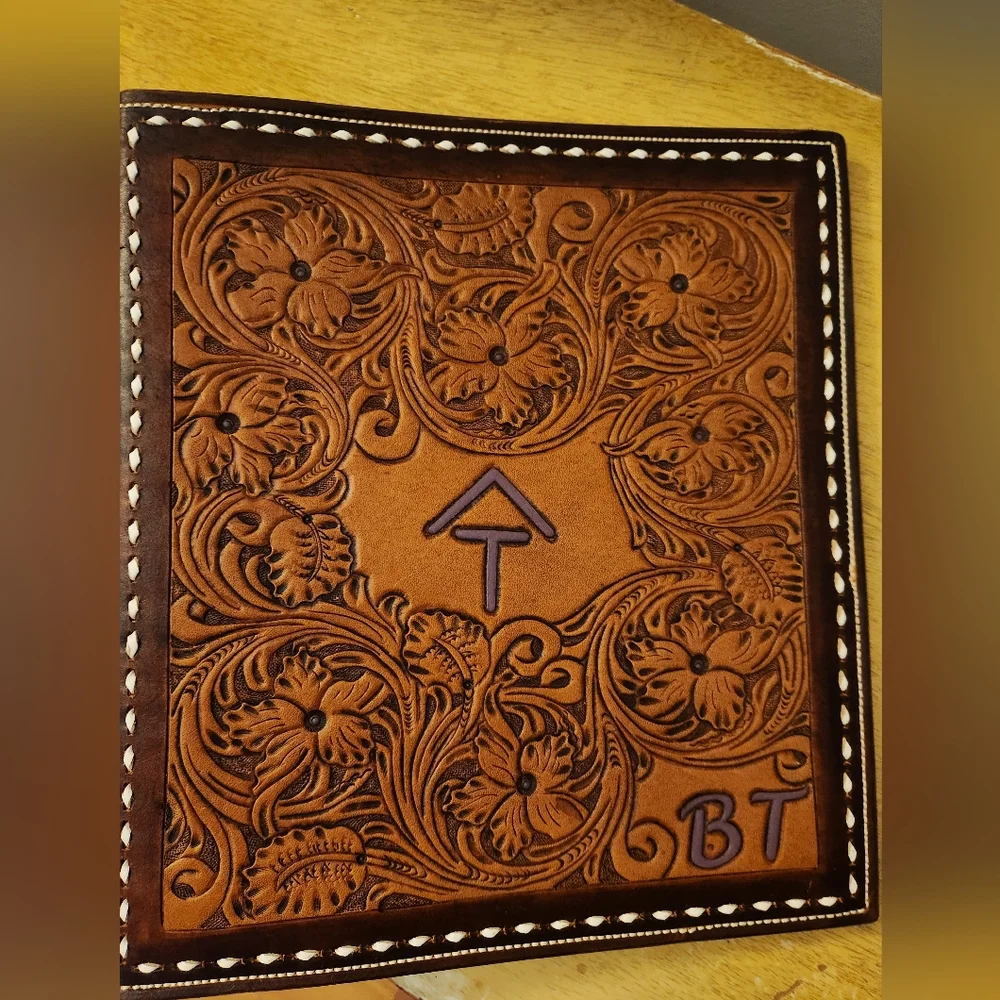 Floral Leather Binder